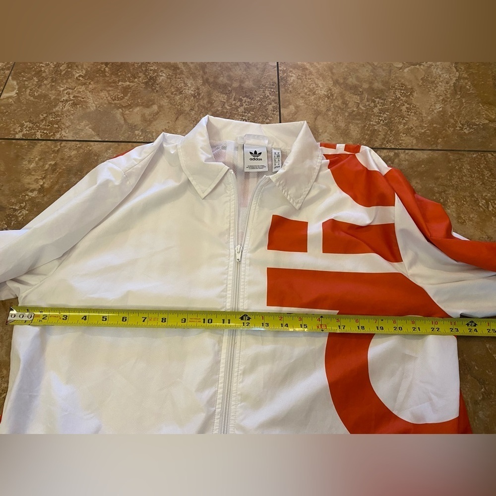 adidas Originals Big Adi Windbreaker Jacket - White/Orange - Size M - Picture 9 of 16